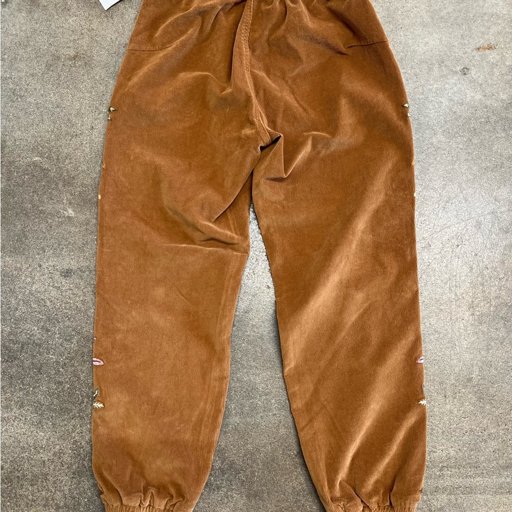 DRIFTWOOD camel / brown Corduroy Jogger Pants with beautiful embroidery on sides - Picture 5 of 13